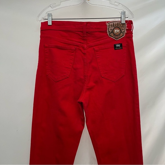 Parasuco - size 31 - vintage 90s denim - solid red - jeans skinny high rise - Picture 2 of 7